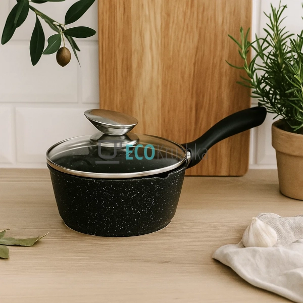 Ківш 1.9л, з кришкою, литий алюміній Чорний Edenberg EB- ... Ківш 1.9л, з кришкою, литий алюміній Чорний Edenberg EB- ...