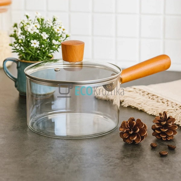 Ківш скляний із жароміцного скла 2.8 л Edenberg EB-19001 Ківш скляний із жароміцного скла 2.8 л Edenberg EB-19001