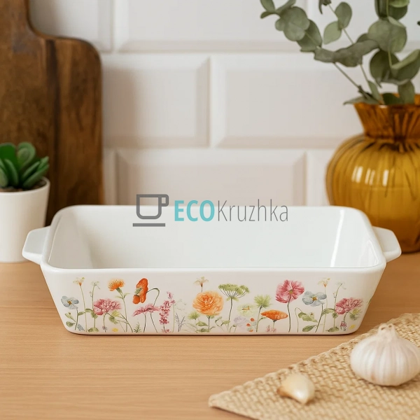 Керамічна форма для запікання з квітковим візерунком Flo ... Керамічна форма для запікання з квітковим візерунком Flo ...