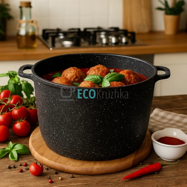 Каструля-казан 14 л Edenberg з гранітним покриттям та ск ... Каструля-казан 14 л Edenberg з гранітним покриттям та ск ...