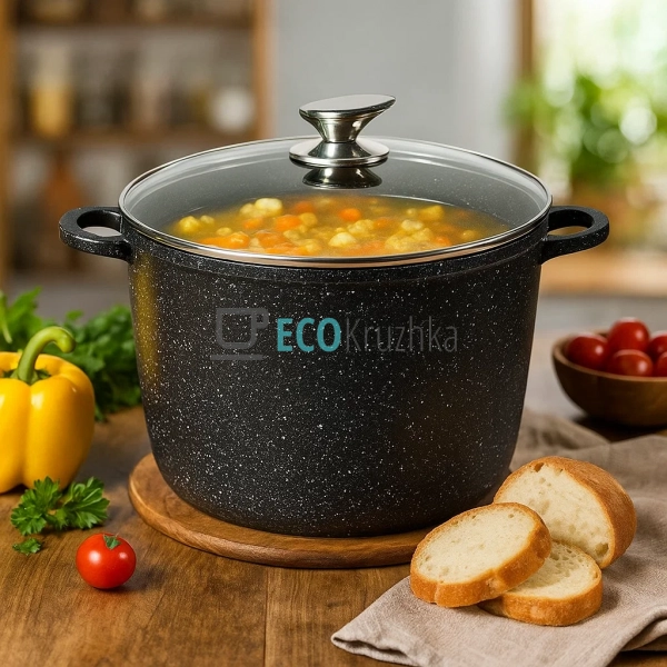 Каструля-казан 14 л Edenberg з гранітним покриттям та ск ... Каструля-казан 14 л Edenberg з гранітним покриттям та ск ...