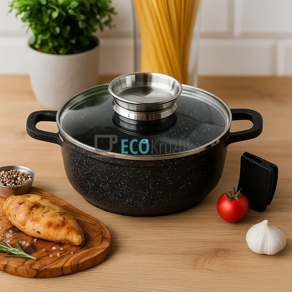 Каструля-казан 2.3 л Edenberg з гранітним покриттям та с ...