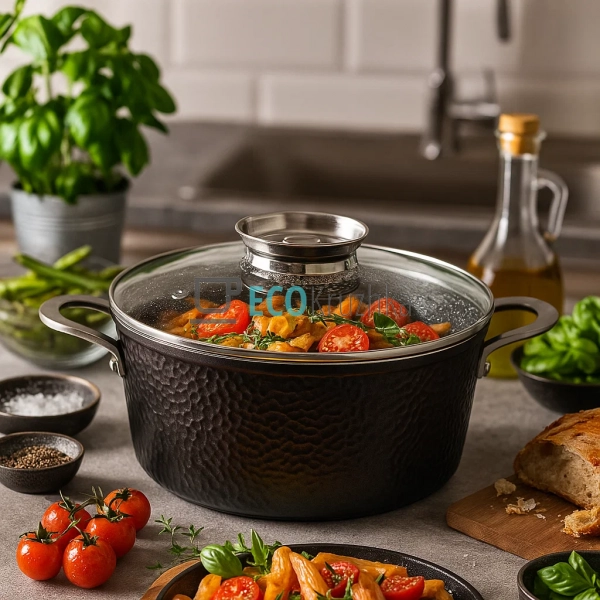 Каструля-казан 7.2 л Чеканка Edenberg з гранітним покрит ... Каструля-казан 7.2 л Чеканка Edenberg з гранітним покрит ...