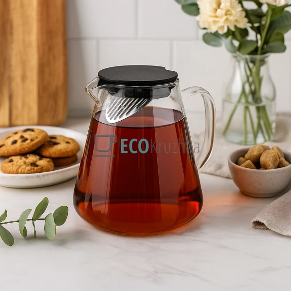 Чайник для заварювання скляний 1300 мл Прозорий Edenberg ...