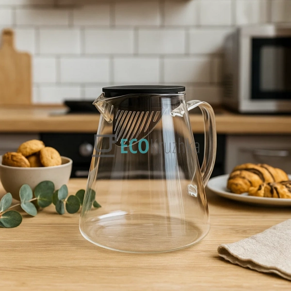 Чайник для заварювання скляний 950 мл Прозорий Edenberg  ...