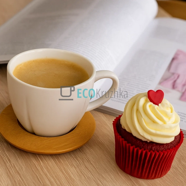 Набір порцелянових чашок з бамбуковими блюдцями 180 мл, ... Набір порцелянових чашок з бамбуковими блюдцями 180 мл, ...
