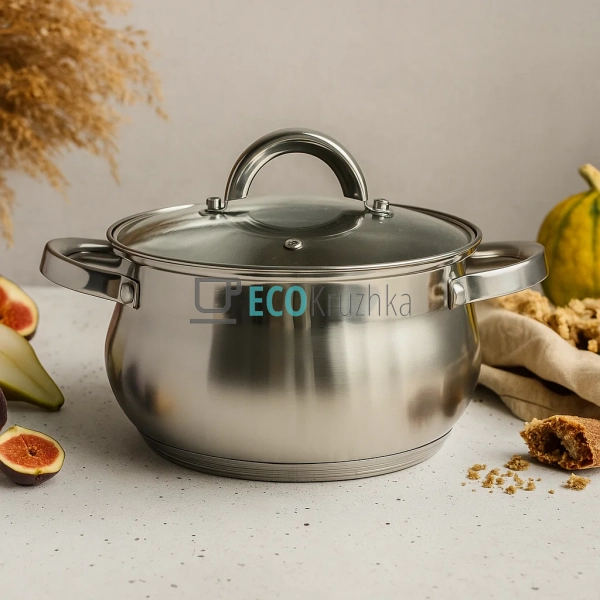 Каструля нержавіюча 3.9 л професійна з кришкою Edenberg ... Каструля нержавіюча 3.9 л професійна з кришкою Edenberg ...