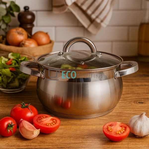 Каструля нержавіюча 2.9 л професійна з кришкою Edenberg ... Каструля нержавіюча 2.9 л професійна з кришкою Edenberg ...