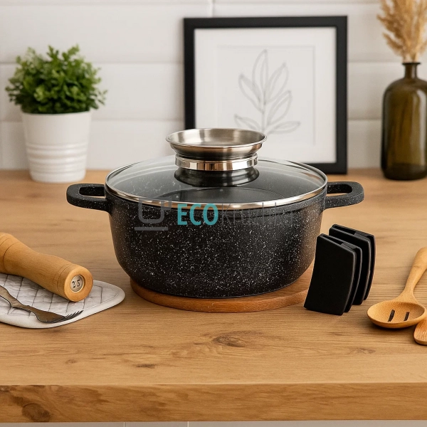 Каструля-казан 4.5 л Edenberg з гранітним покриттям та с ...