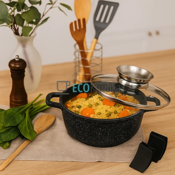 Каструля-казан 4.5 л Edenberg з гранітним покриттям та с ...