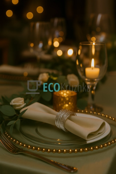 Металеве кільце для серветок "Срібний браслет", Ø4×3.5 с ... Металеве кільце для серветок "Срібний браслет", Ø4×3.5 с ...