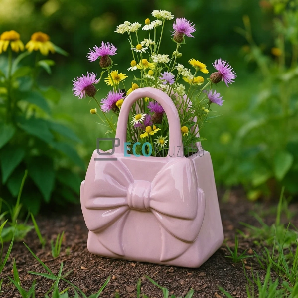 Ваза для декору у формі сумочки з бантом – кераміка 22.5 ... Ваза для декору у формі сумочки з бантом – кераміка 22.5 ...