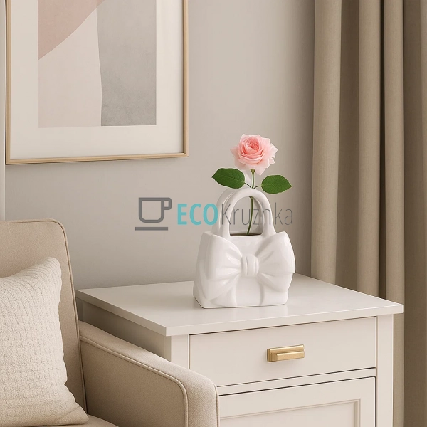 Ваза для декору у формі сумочки з бантом – кераміка 22.5 ... Ваза для декору у формі сумочки з бантом – кераміка 22.5 ...