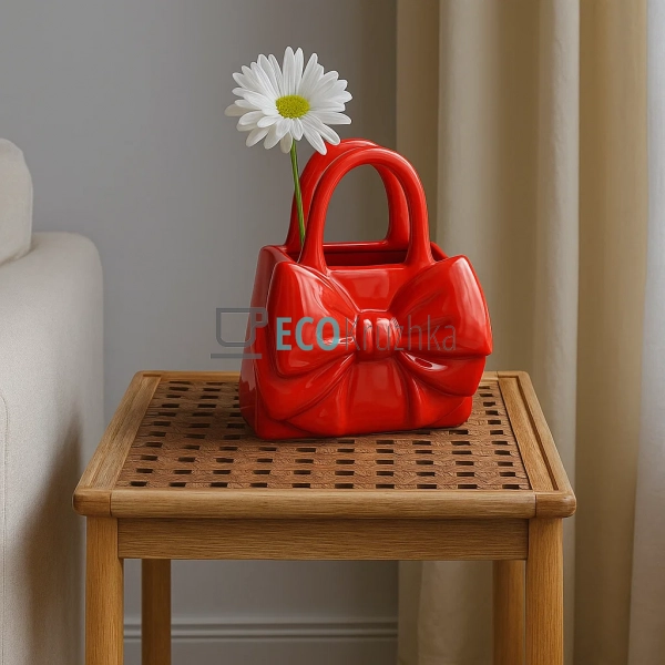 Ваза для декору у формі сумочки з бантом – кераміка 22.5 ... Ваза для декору у формі сумочки з бантом – кераміка 22.5 ...