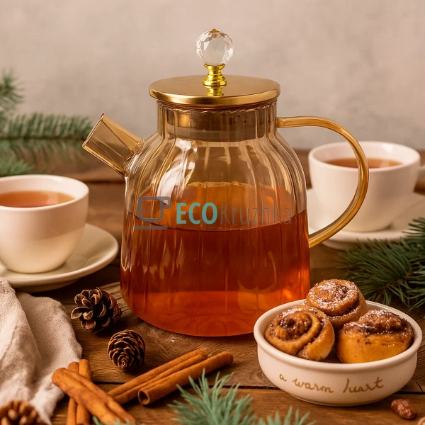 Чайник 1500 мл для заварювання "Страйп" з металевою кришкою (102-371)