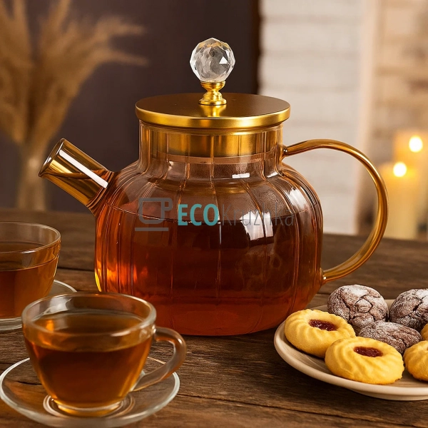 Чайник 1000 мл для заварювання "Страйп" з металевою криш ...