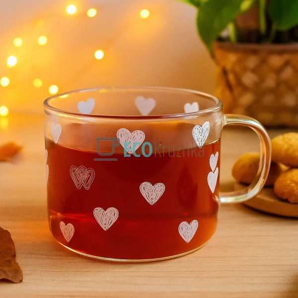 Чашка скляна 480 мл "Велика любов" Прозора (102-792)