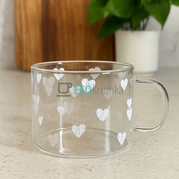 Чашка скляна 480 мл "Велика любов" Прозора (102-792)