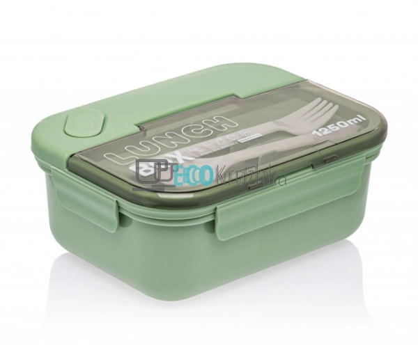 УЦІНКА ЛАНЧ-БОКС З ПРИБОРАМИ, 20Х15Х8 СМ, САЛАТОВИЙ УЦІНКА ЛАНЧ-БОКС З ПРИБОРАМИ, 20Х15Х8 СМ, САЛАТОВИЙ