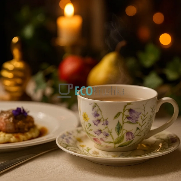 Набір порцеляновий для чаю - чашка 250мл із блюдцем D15. ...