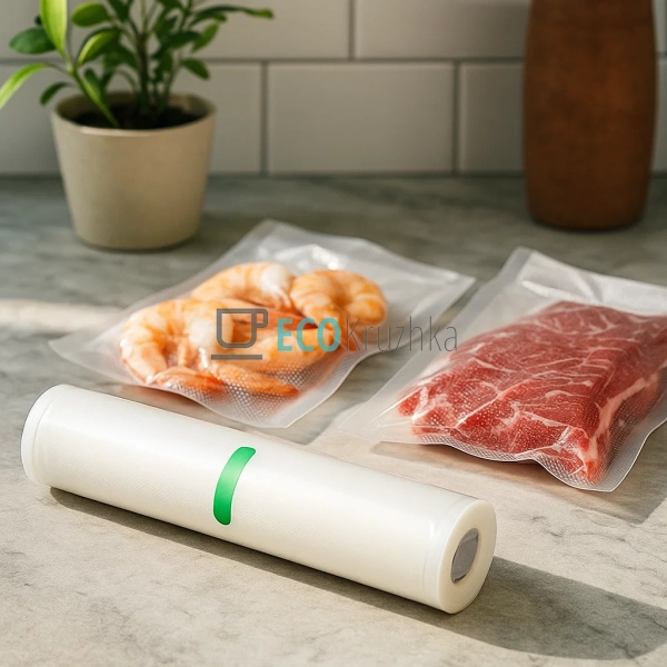 Вакуумні пакети для зберігання 20×500 см, харчова плівка ... Вакуумні пакети для зберігання 20×500 см, харчова плівка ...