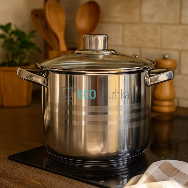 Каструля нержавіюча 5л професійна з кришкою Edenberg EB- ... Каструля нержавіюча 5л професійна з кришкою Edenberg EB- ...