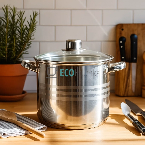 Каструля нержавіюча 8л професійна з кришкою Edenberg EB- ... Каструля нержавіюча 8л професійна з кришкою Edenberg EB- ...