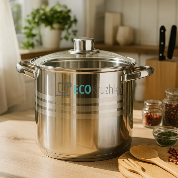 Каструля нержавіюча 10л професійна з кришкою Edenberg EB ... Каструля нержавіюча 10л професійна з кришкою Edenberg EB ...