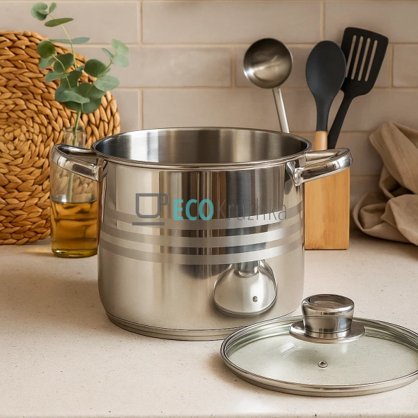 Каструля нержавіюча 14л професійна з кришкою Edenberg EB ... Каструля нержавіюча 14л професійна з кришкою Edenberg EB ...