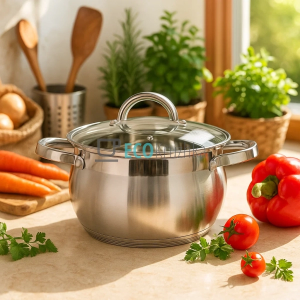 Каструля нержавіюча 5.1 л професійна з кришкою Edenberg ... Каструля нержавіюча 5.1 л професійна з кришкою Edenberg ...