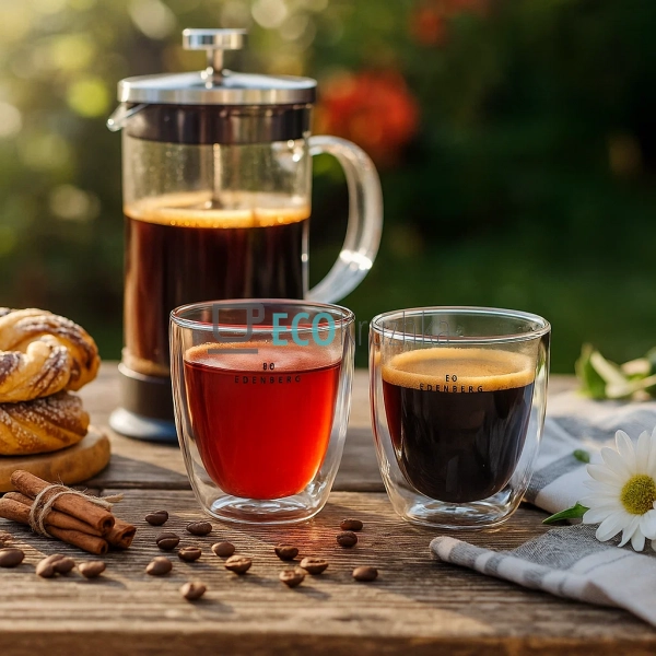 Набір чашок 2 шт, з подвійними стінками для еспресо, 80 ... Набір чашок 2 шт, з подвійними стінками для еспресо, 80 ...