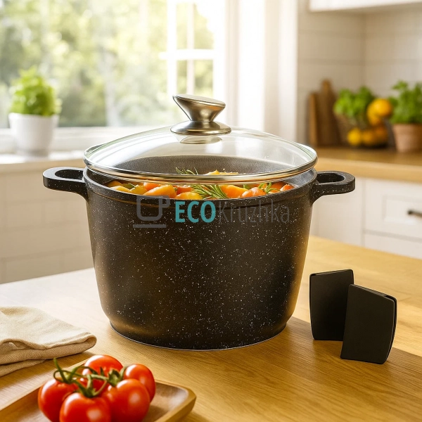 Каструля-казан 6.2 л Edenberg з гранітним покриттям та с ... Каструля-казан 6.2 л Edenberg з гранітним покриттям та с ...