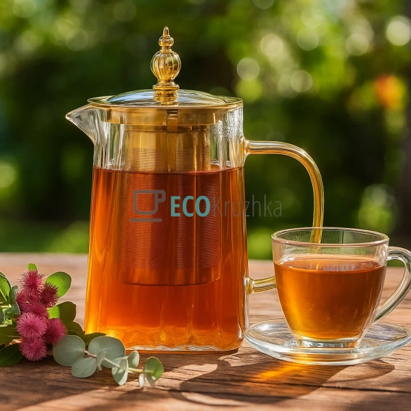 Чайник скляний 700мл заварювальний з металевим фільтром ... Чайник скляний 700мл заварювальний з металевим фільтром ...