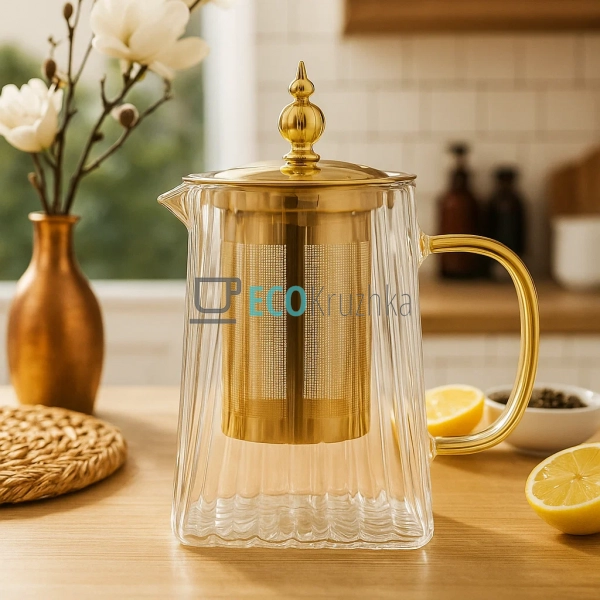 Чайник скляний 700мл заварювальний з металевим фільтром ... Чайник скляний 700мл заварювальний з металевим фільтром ...