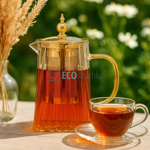 Чайник скляний 550мл заварювальний з металевим фільтром ... Чайник скляний 550мл заварювальний з металевим фільтром ...