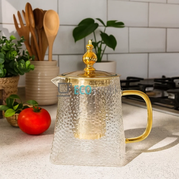 Чайник скляний 550мл заварювальний з металевим фільтром  ...