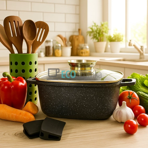 Каструля-казан 3.7 л Edenberg з гранітним покриттям та с ...