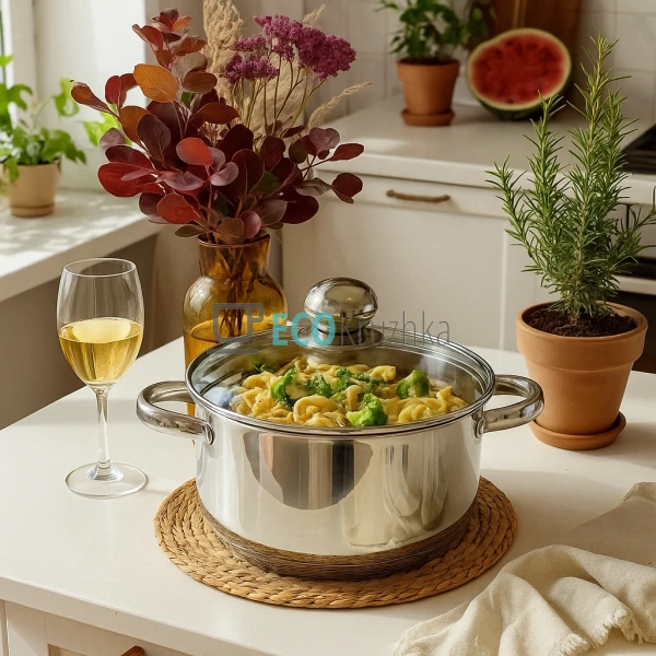 Каструля Edenberg з нержавіючої сталі з кришкою 6.1 л EB ... Каструля Edenberg з нержавіючої сталі з кришкою 6.1 л EB ...