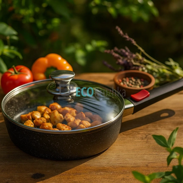 Глибока сковорода 26 см (3.1 л) з кришкою та знімною руч ...