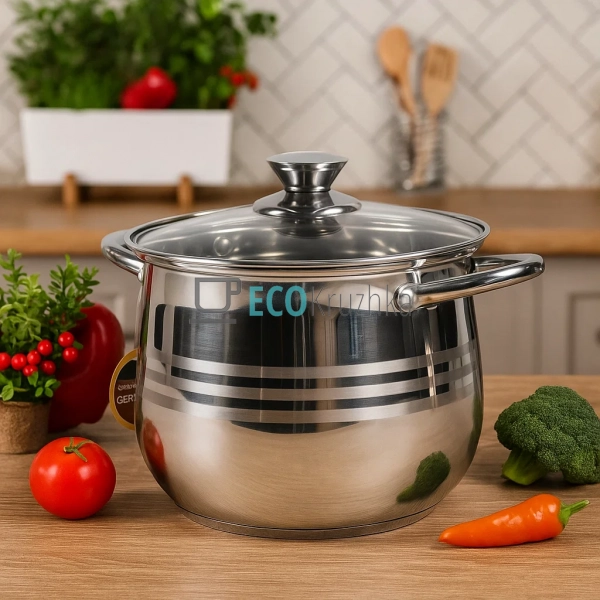 Каструля 5.4л Edenberg з нержавіючої сталі з кришкою Кап ... Каструля 5.4л Edenberg з нержавіючої сталі з кришкою Кап ...