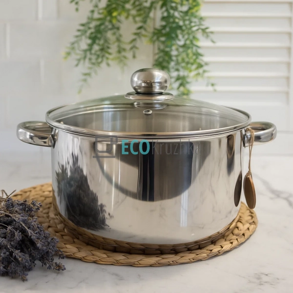 Каструля Edenberg з нержавіючої сталі з кришкою 9.5 л EB ... Каструля Edenberg з нержавіючої сталі з кришкою 9.5 л EB ...