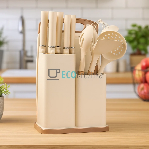 Набір кухонного приладдя силіконових 12 штук Бежевий Mag ...