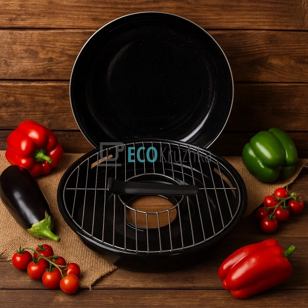 Сковорідка гриль 33см з емальованим антипригарним покрит ... Сковорідка гриль 33см з емальованим антипригарним покрит ...