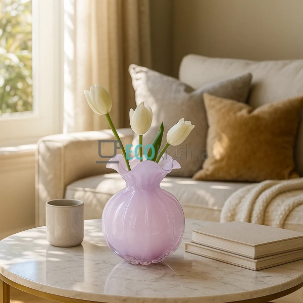 Скляна ваза Adele ручної роботи в кольорі лаванда — деко ... Скляна ваза Adele ручної роботи в кольорі лаванда — деко ...