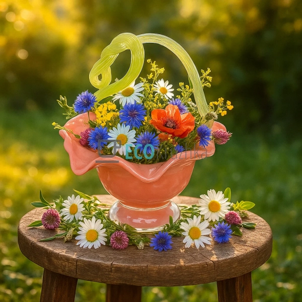 Скляна ваза-кошик Coraline 28×24×29 см — ручної роботи ... Скляна ваза-кошик Coraline 28×24×29 см — ручної роботи ...