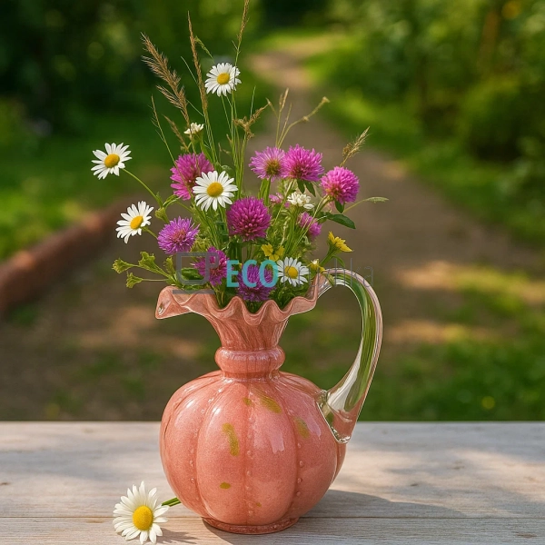 Скляна ваза ручної роботи з ручкою Roselle 12×17 см — пи ... Скляна ваза ручної роботи з ручкою Roselle 12×17 см — пи ...