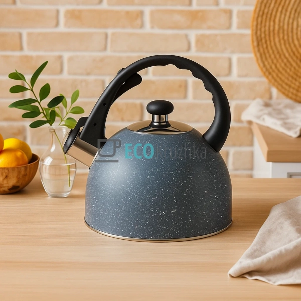 Чайник Edenberg Сірий 1.5л із нержавіючої сталі із свист ...