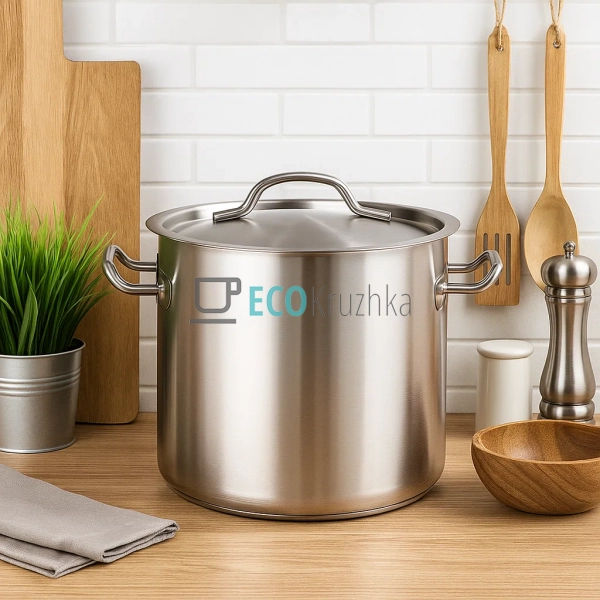 Велика каструля 10 л із нержавіючої сталі з кришкою Eden ... Велика каструля 10 л із нержавіючої сталі з кришкою Eden ...