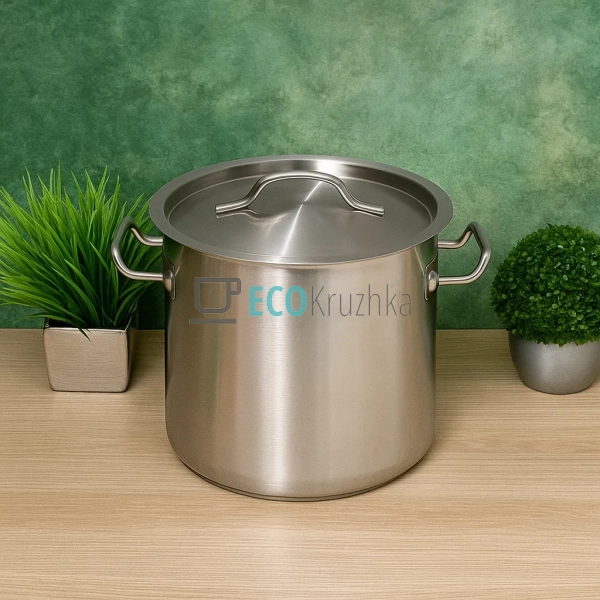 Велика каструля 10 л із нержавіючої сталі з кришкою Eden ... Велика каструля 10 л із нержавіючої сталі з кришкою Eden ...
