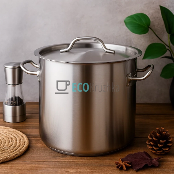 Велика каструля 15 л із нержавіючої сталі з кришкою Eden ... Велика каструля 15 л із нержавіючої сталі з кришкою Eden ...